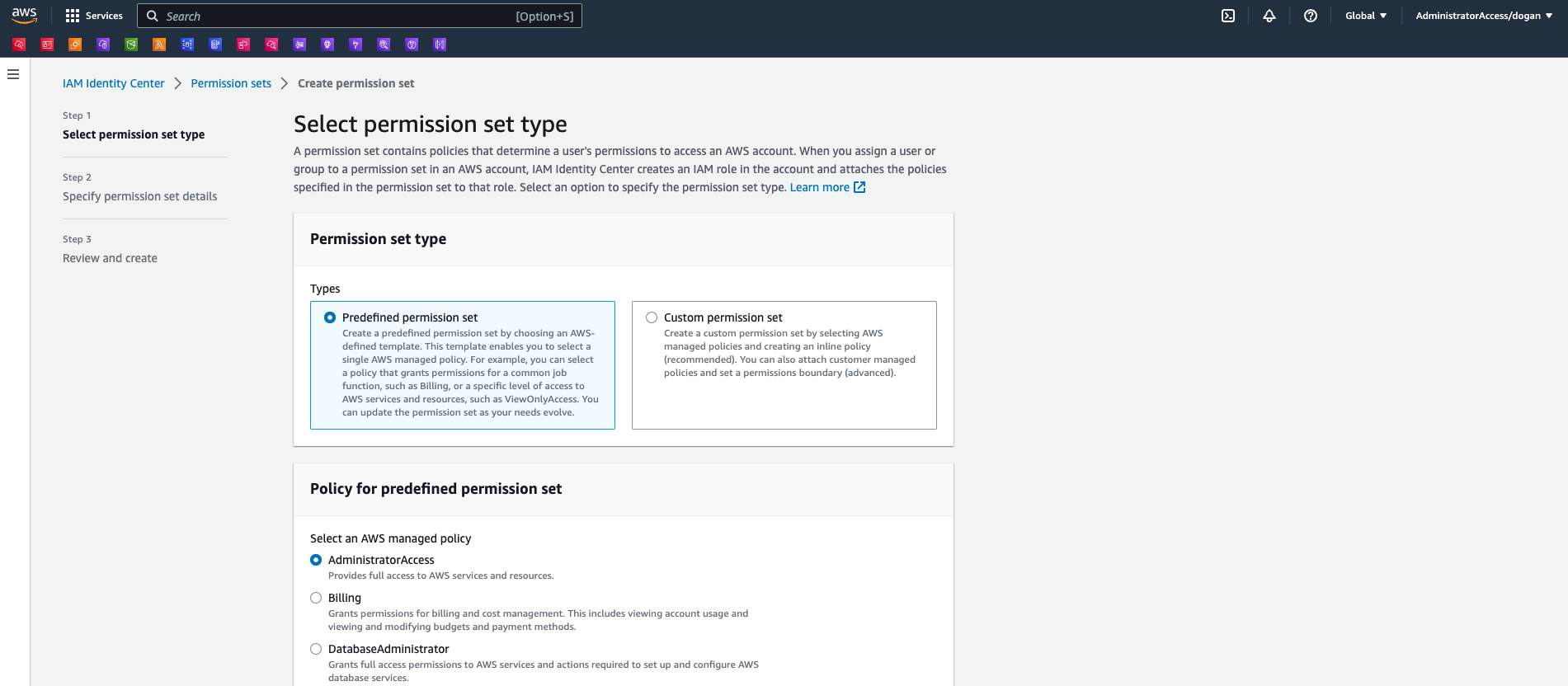 Creating permission sets