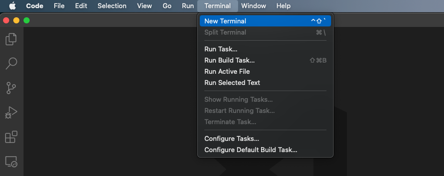Open terminal